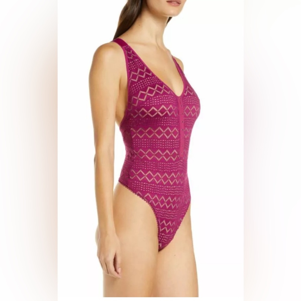 NWT Thank You Never Thong Bodysuit - Myrtle Magenta